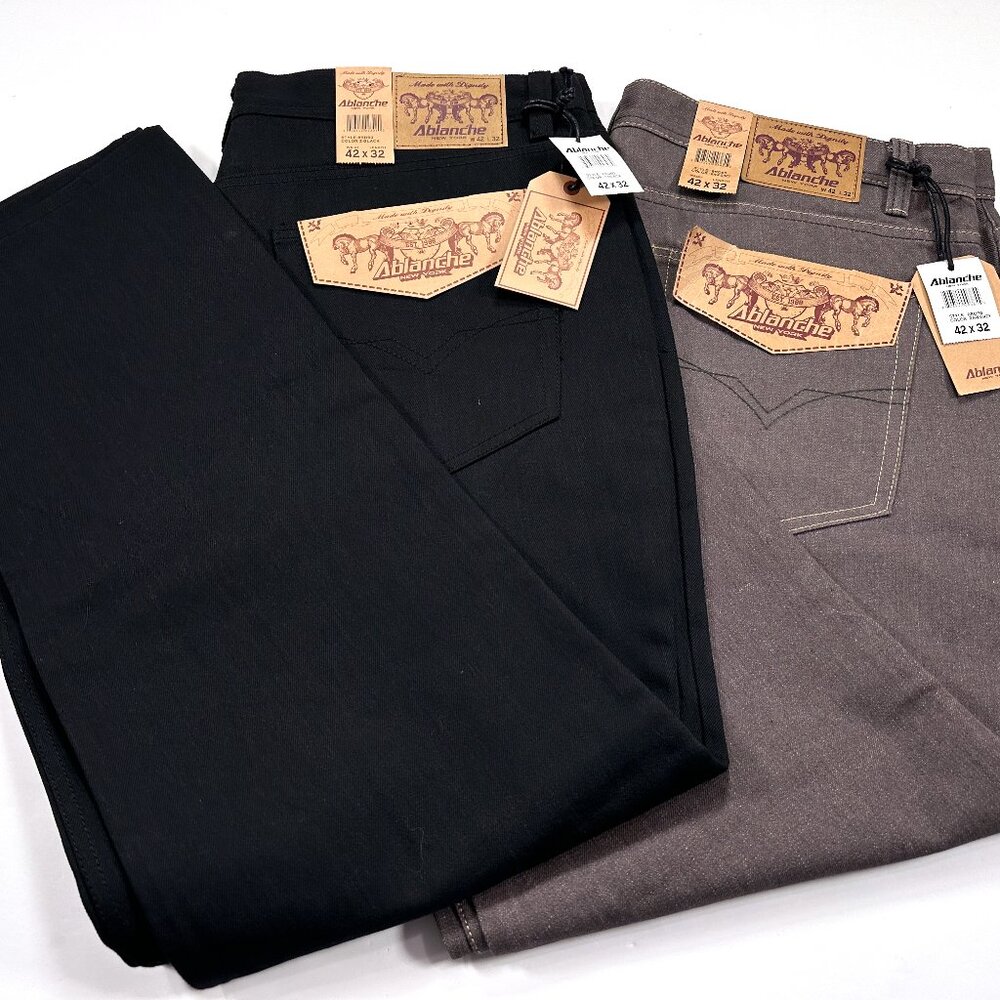 LOT OF 2 Ablanche 42x32 Grey Black Men's Jeans NEW NWT
